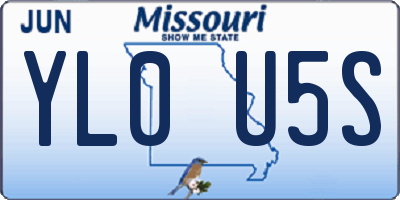 MO license plate YL0U5S