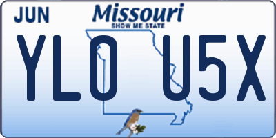 MO license plate YL0U5X