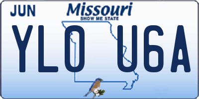 MO license plate YL0U6A