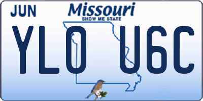 MO license plate YL0U6C