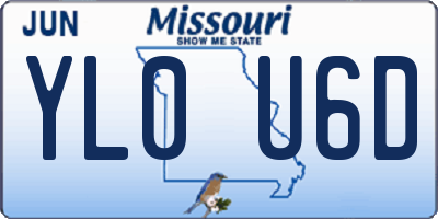 MO license plate YL0U6D