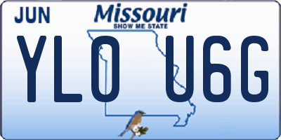 MO license plate YL0U6G