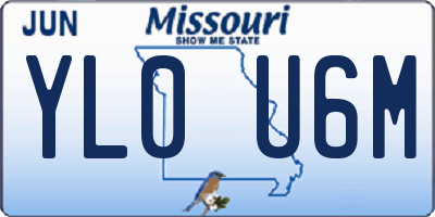 MO license plate YL0U6M