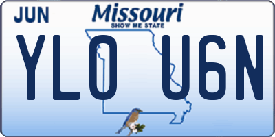 MO license plate YL0U6N