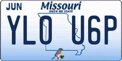 MO license plate YL0U6P