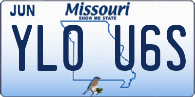 MO license plate YL0U6S