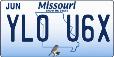 MO license plate YL0U6X