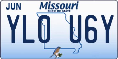 MO license plate YL0U6Y