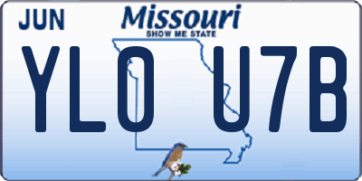 MO license plate YL0U7B