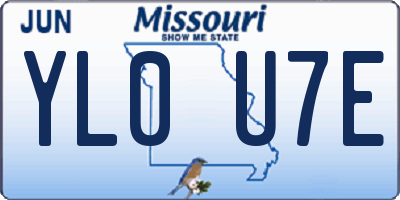 MO license plate YL0U7E
