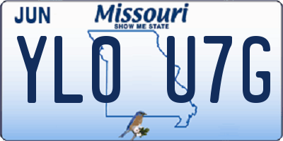 MO license plate YL0U7G
