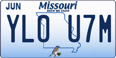 MO license plate YL0U7M