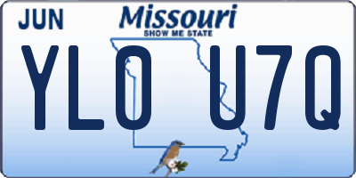 MO license plate YL0U7Q