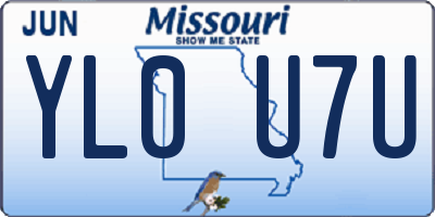 MO license plate YL0U7U