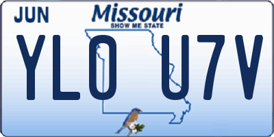 MO license plate YL0U7V