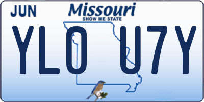 MO license plate YL0U7Y
