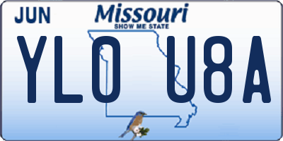 MO license plate YL0U8A