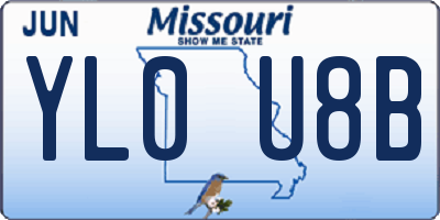 MO license plate YL0U8B