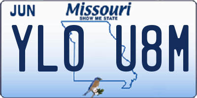 MO license plate YL0U8M