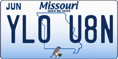 MO license plate YL0U8N