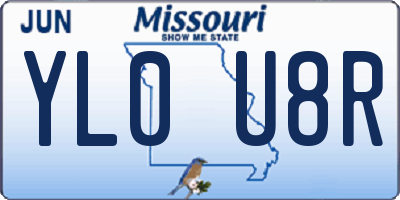 MO license plate YL0U8R