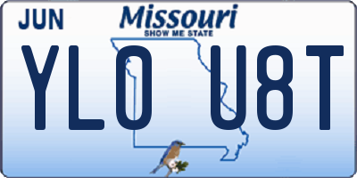 MO license plate YL0U8T