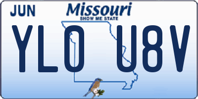 MO license plate YL0U8V