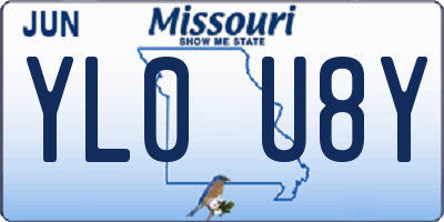 MO license plate YL0U8Y