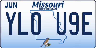 MO license plate YL0U9E