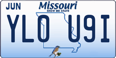 MO license plate YL0U9I