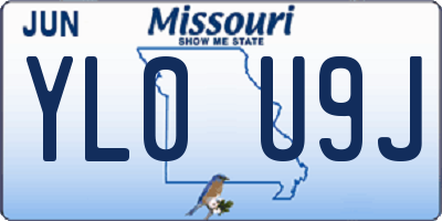 MO license plate YL0U9J
