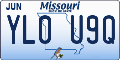 MO license plate YL0U9Q