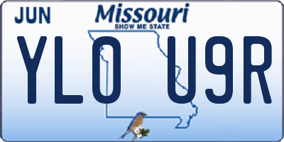 MO license plate YL0U9R