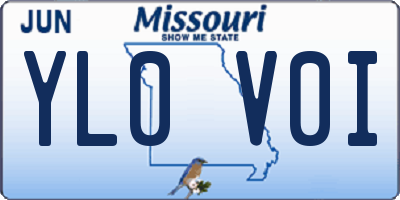 MO license plate YL0V0I