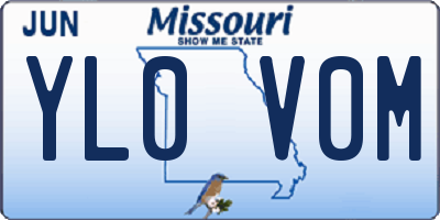 MO license plate YL0V0M