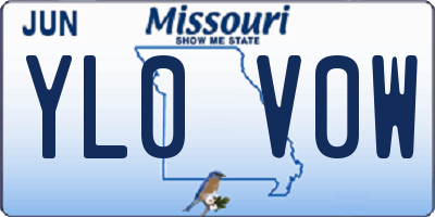MO license plate YL0V0W