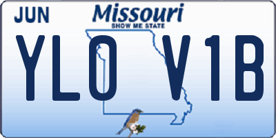 MO license plate YL0V1B