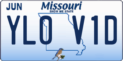 MO license plate YL0V1D