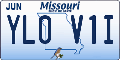 MO license plate YL0V1I