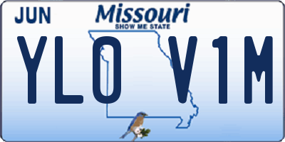 MO license plate YL0V1M