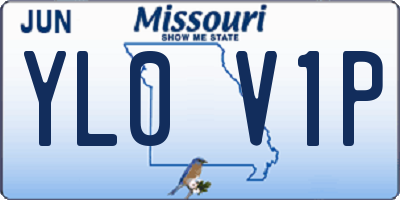 MO license plate YL0V1P