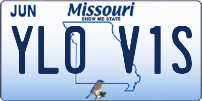 MO license plate YL0V1S
