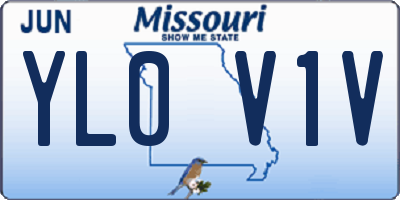 MO license plate YL0V1V