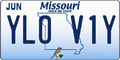 MO license plate YL0V1Y