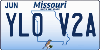 MO license plate YL0V2A