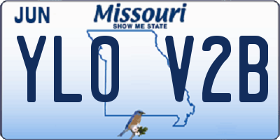 MO license plate YL0V2B