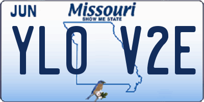 MO license plate YL0V2E