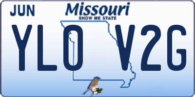MO license plate YL0V2G