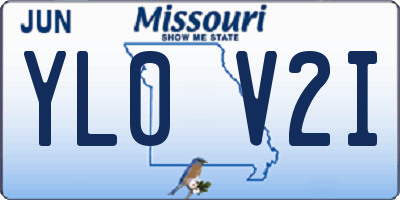 MO license plate YL0V2I