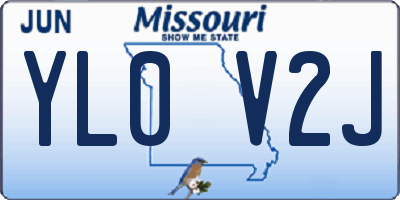 MO license plate YL0V2J